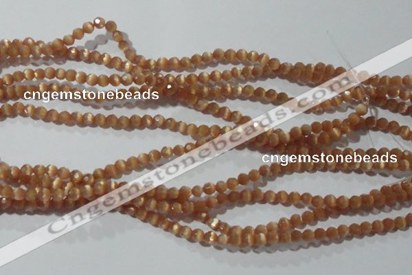 CCT308 15 inches 4mm faceted round cats eye beads wholesale