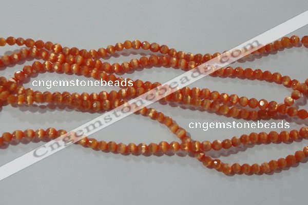 CCT309 15 inches 4mm faceted round cats eye beads wholesale