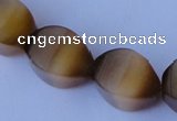 CCT31 14 inches 10*14mm twisted tiger yellow cats eye beads wholesale