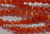 CCT310 15 inches 4mm faceted round cats eye beads wholesale