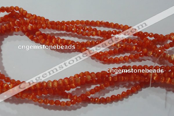 CCT310 15 inches 4mm faceted round cats eye beads wholesale