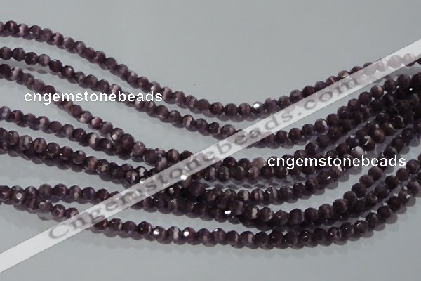 CCT313 15 inches 4mm faceted round cats eye beads wholesale