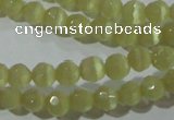 CCT314 15 inches 4mm faceted round cats eye beads wholesale