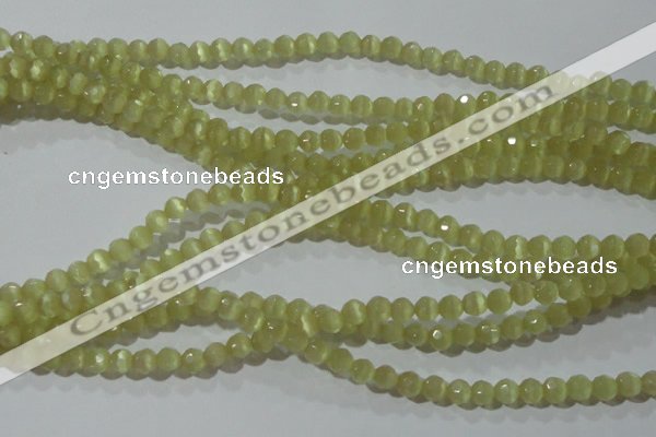 CCT314 15 inches 4mm faceted round cats eye beads wholesale