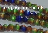 CCT317 15 inches 4mm faceted round cats eye beads wholesale