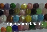 CCT318 15 inches 4mm faceted round cats eye beads wholesale