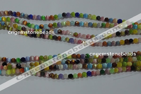 CCT318 15 inches 4mm faceted round cats eye beads wholesale