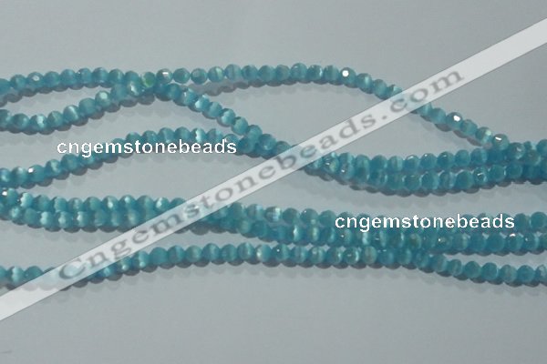 CCT324 15 inches 4mm faceted round cats eye beads wholesale