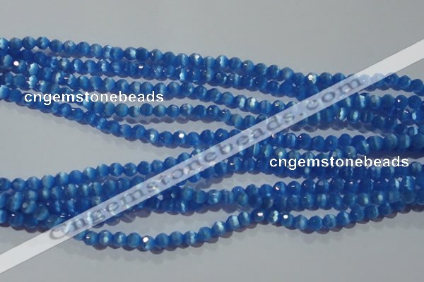 CCT326 15 inches 4mm faceted round cats eye beads wholesale