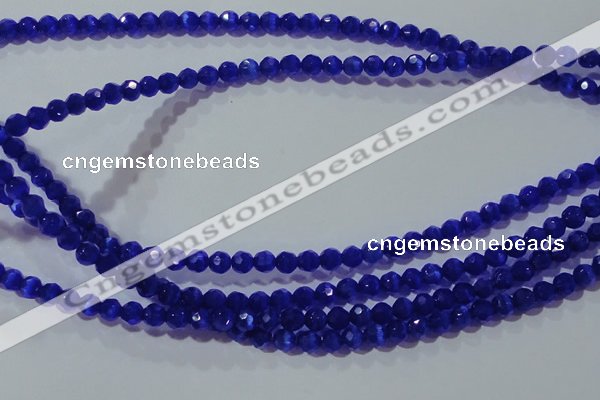 CCT327 15 inches 4mm faceted round cats eye beads wholesale