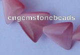 CCT33 14.5 inches 15*16mm triangle pink cats eye beads wholesale