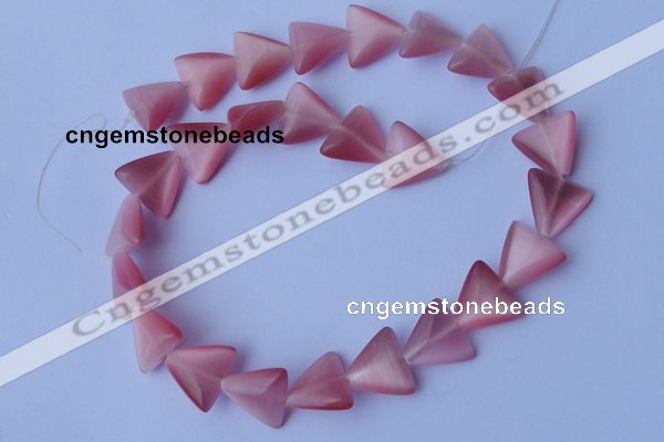 CCT33 14.5 inches 15*16mm triangle pink cats eye beads wholesale