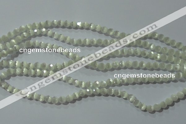 CCT341 15 inches 5mm faceted round cats eye beads wholesale