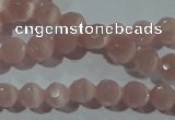 CCT342 15 inches 5mm faceted round cats eye beads wholesale