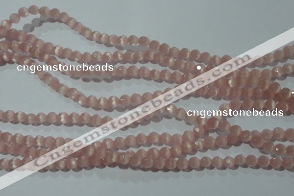 CCT342 15 inches 5mm faceted round cats eye beads wholesale