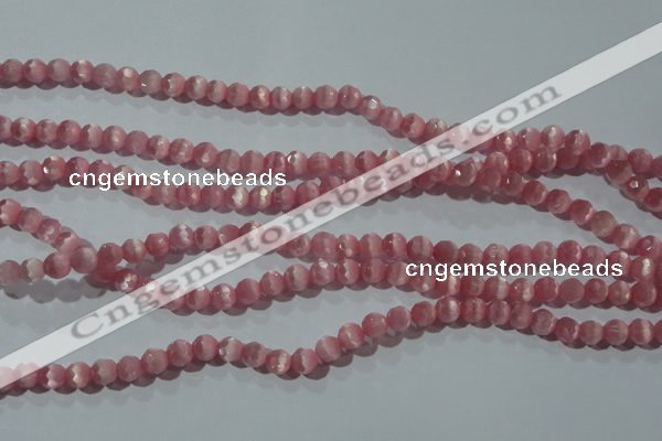 CCT343 15 inches 5mm faceted round cats eye beads wholesale