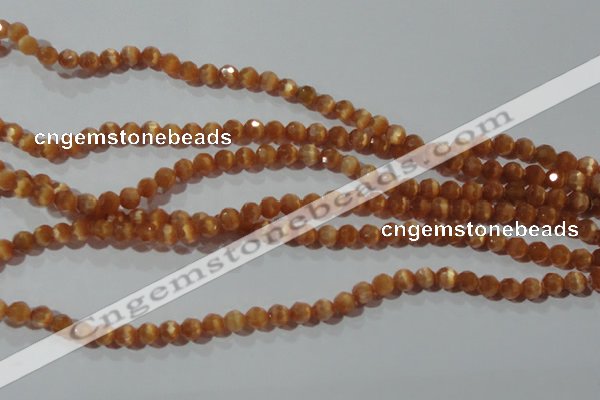 CCT344 15 inches 5mm faceted round cats eye beads wholesale