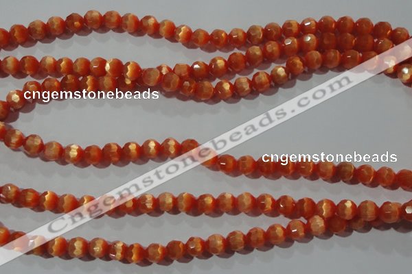 CCT354 15 inches 6mm faceted round cats eye beads wholesale