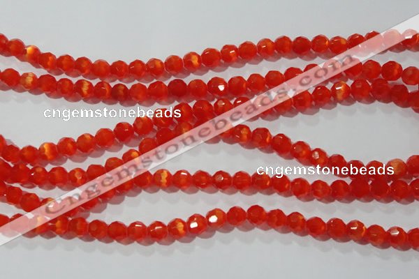 CCT355 15 inches 6mm faceted round cats eye beads wholesale