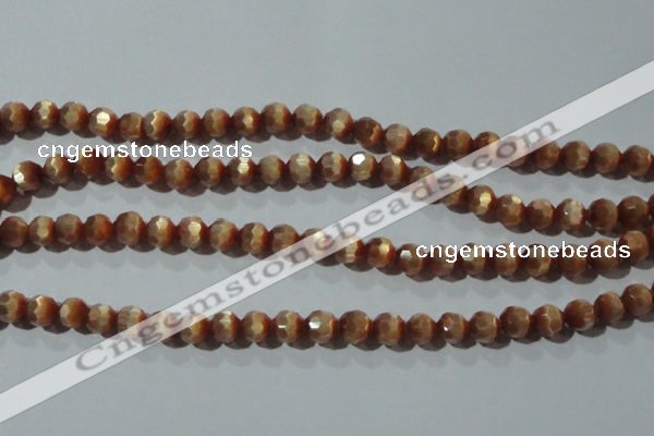 CCT359 15 inches 6mm faceted round cats eye beads wholesale