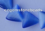 CCT36 14.5 inches 15*16mm triangle ink blue cats eye beads wholesale