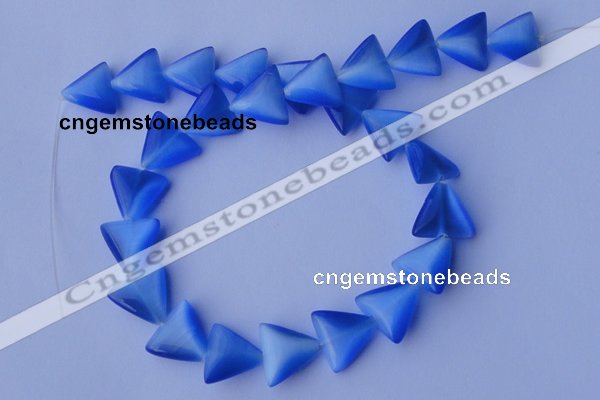 CCT36 14.5 inches 15*16mm triangle ink blue cats eye beads wholesale