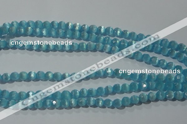 CCT361 15 inches 6mm faceted round cats eye beads wholesale