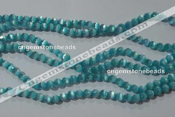 CCT362 15 inches 6mm faceted round cats eye beads wholesale