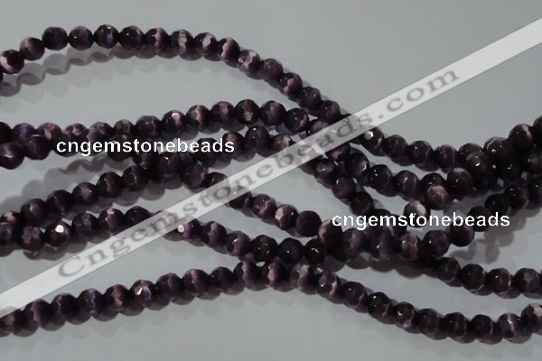 CCT367 15 inches 6mm faceted round cats eye beads wholesale