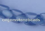 CCT37 14.5 inches 6*10mm drum-shaped light blue cats eye beads