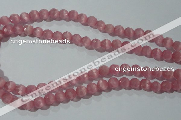 CCT372 15 inches 8mm faceted round cats eye beads wholesale