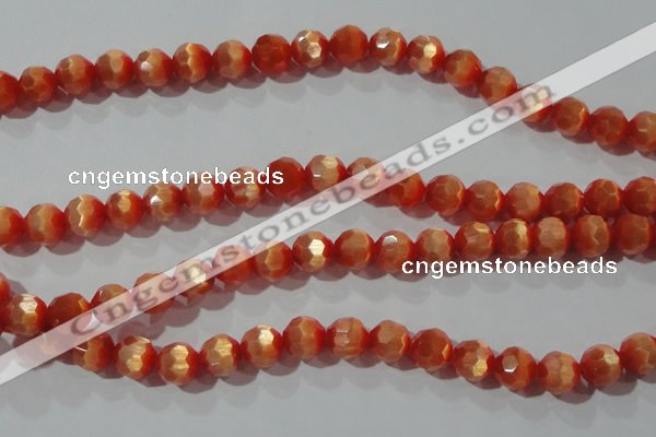 CCT373 15 inches 8mm faceted round cats eye beads wholesale