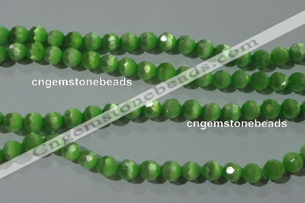 CCT379 15 inches 8mm faceted round cats eye beads wholesale
