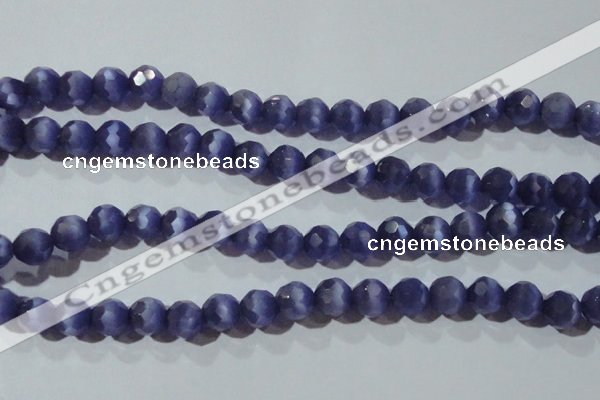 CCT381 15 inches 8mm faceted round cats eye beads wholesale