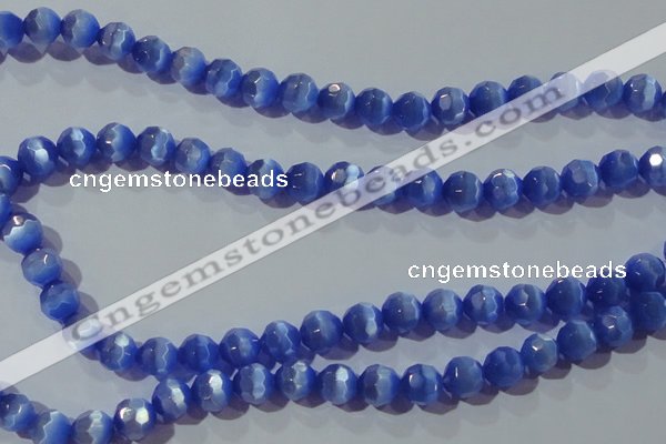 CCT382 15 inches 8mm faceted round cats eye beads wholesale