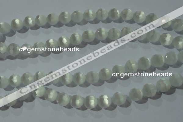 CCT390 15 inches 10mm faceted round cats eye beads wholesale