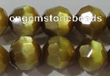 CCT394 15 inches 10mm faceted round cats eye beads wholesale