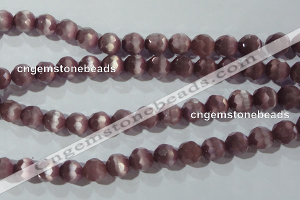 CCT396 15 inches 10mm faceted round cats eye beads wholesale