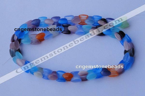 CCT41 14.5 inches 6*10mm drum-shaped multi color cats eye beads