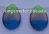 CCT44 14.5 inches 22*30mm flat teardrop mix color cats eye beads