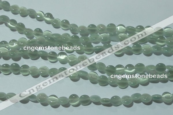 CCT451 15 inches 6mm flat round cats eye beads wholesale