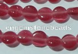 CCT453 15 inches 6mm flat round cats eye beads wholesale