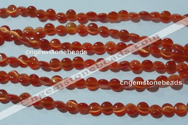 CCT454 15 inches 6mm flat round cats eye beads wholesale