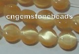 CCT456 15 inches 6mm flat round cats eye beads wholesale