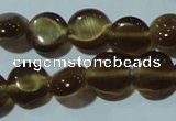 CCT458 15 inches 6mm flat round cats eye beads wholesale