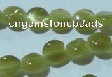 CCT459 15 inches 6mm flat round cats eye beads wholesale