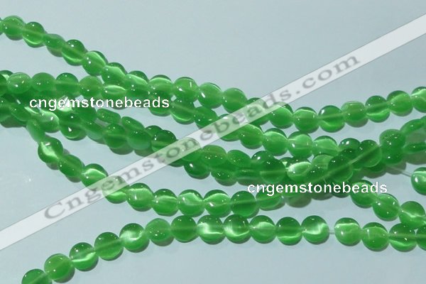 CCT462 15 inches 6mm flat round cats eye beads wholesale