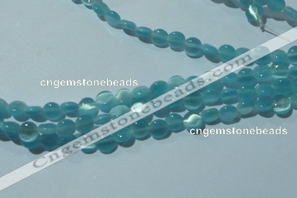 CCT463 15 inches 6mm flat round cats eye beads wholesale