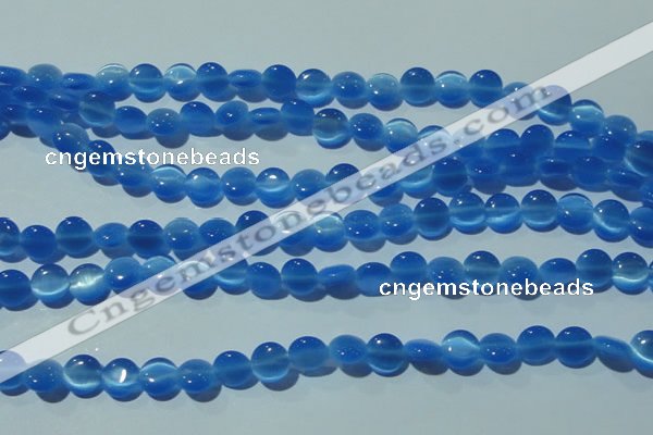 CCT464 15 inches 6mm flat round cats eye beads wholesale