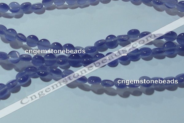 CCT465 15 inches 6mm flat round cats eye beads wholesale